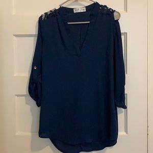 Royal blue 3/4 length blouse